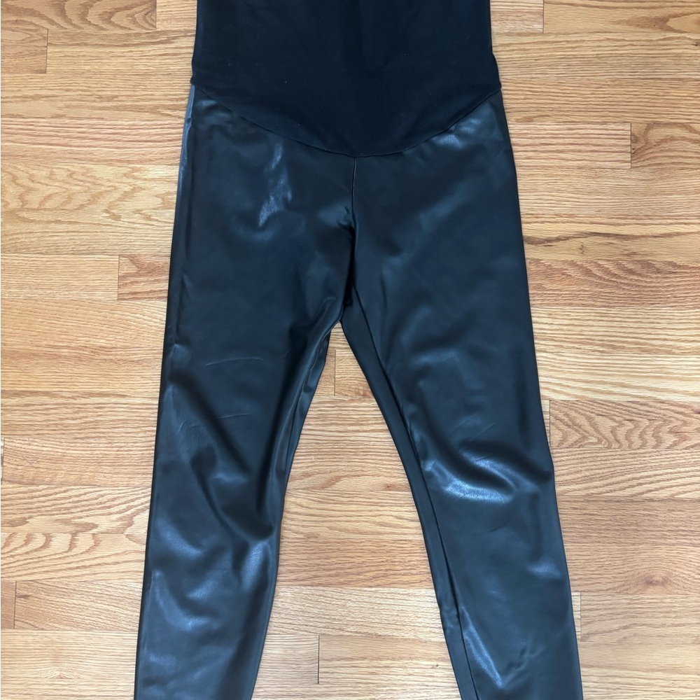 H&M Black Faux Leather Pants